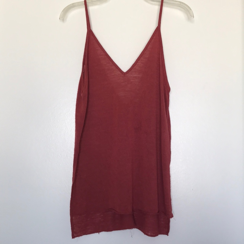 Rust colored spaghetti strap tank